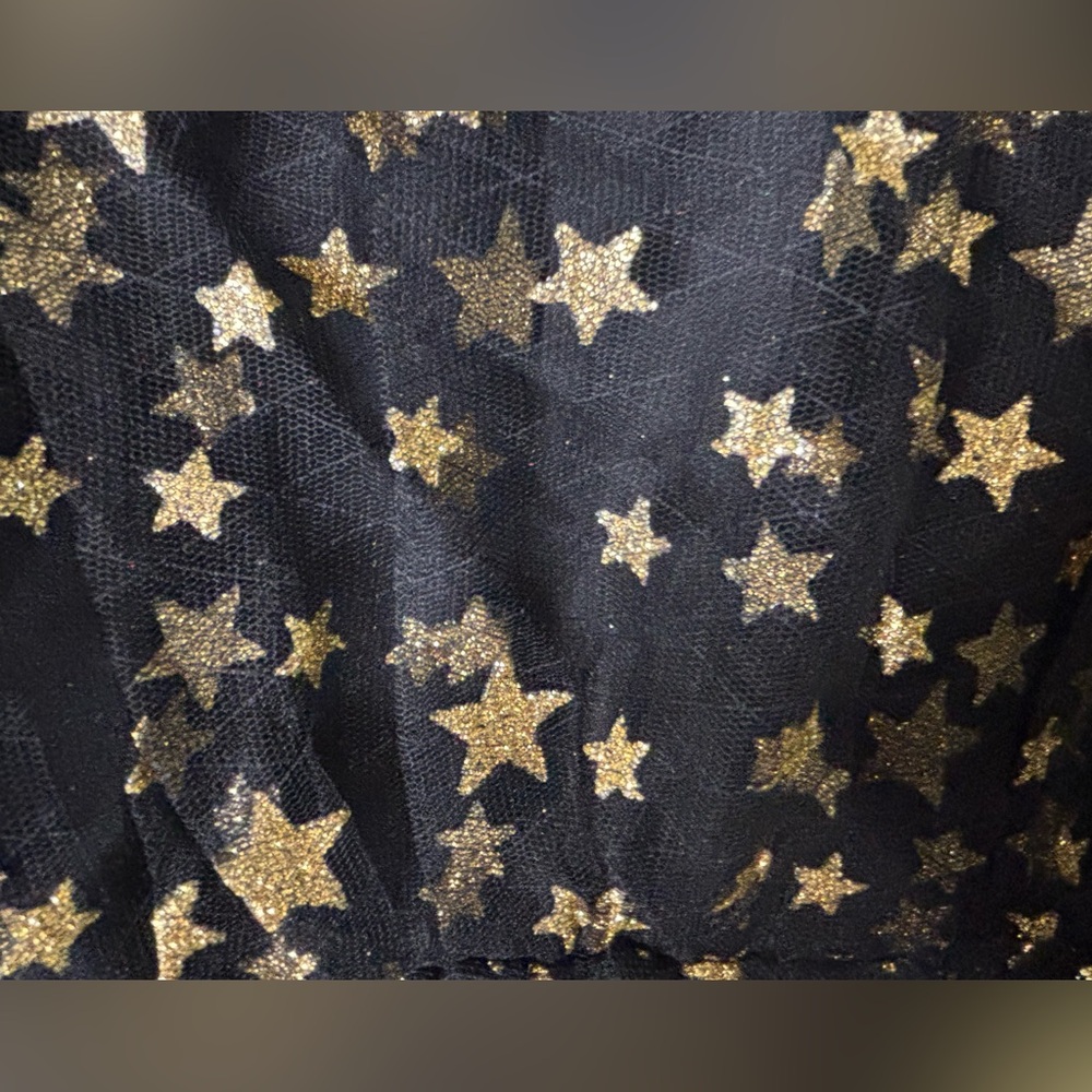 Unique Vintage Black Gold Star Mesh Babydoll Belle Dress M/6-8 NWT ✨ - Picture 4 of 14